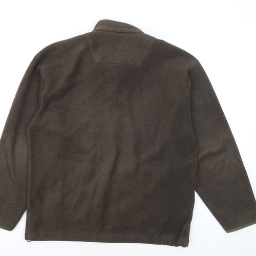 Marks and Spencer Men's Brown Fleece Jacket Medium Full Zip Outdoor