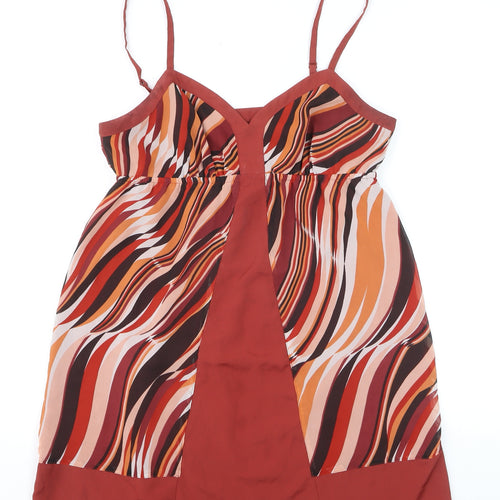 ELLE Women Multicoloured M Slip Dress Retro Style V-Neck