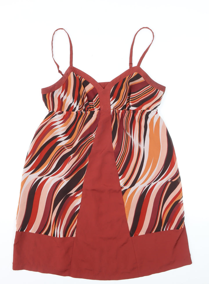 ELLE Women Multicoloured M Slip Dress Retro Style V-Neck