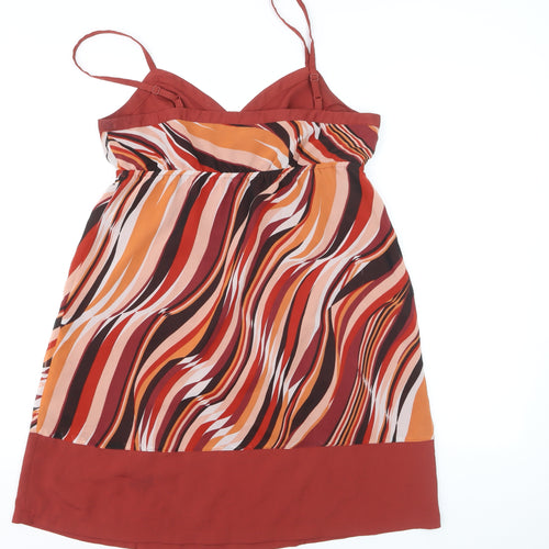 ELLE Women Multicoloured M Slip Dress Retro Style V-Neck