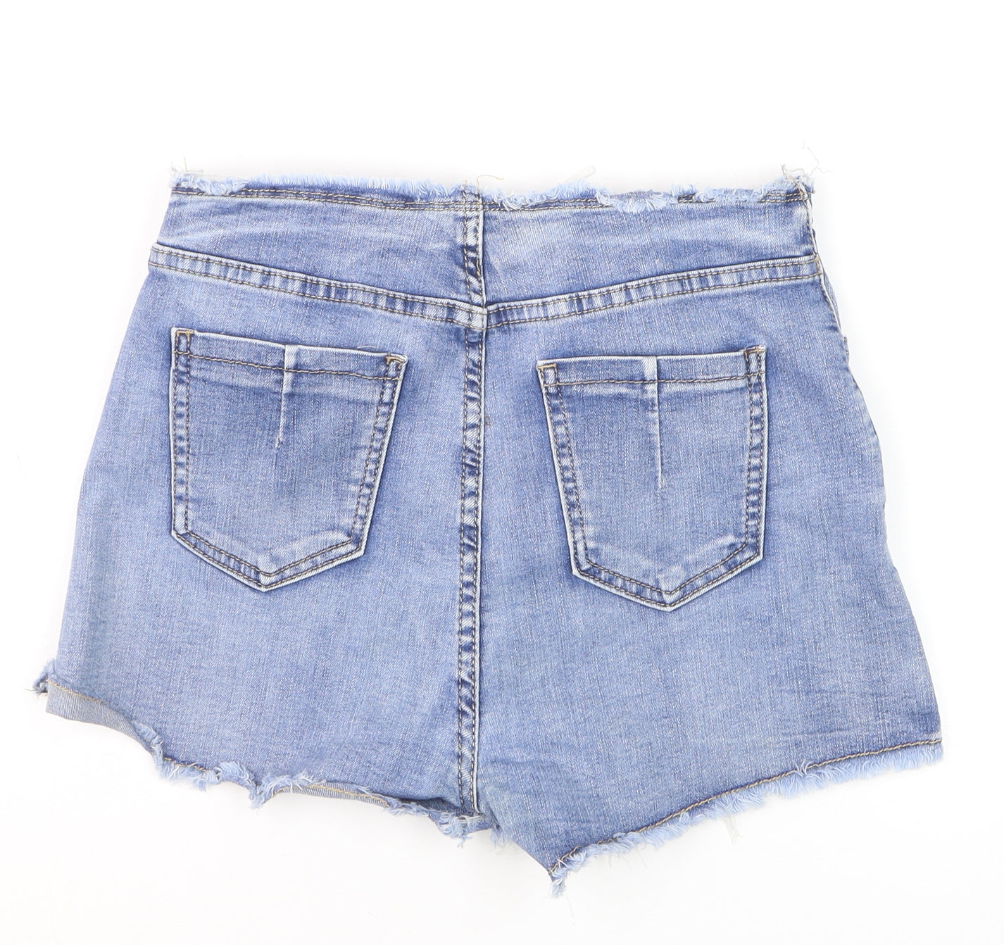 DYSIE Womens Blue Denim Lace Up Cut-Off Shorts Size 8