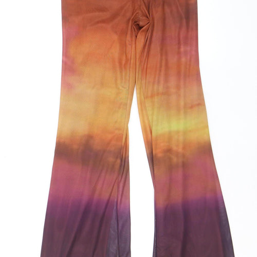 Motel Womens Multicoloured XS Flared Mesh Trousers