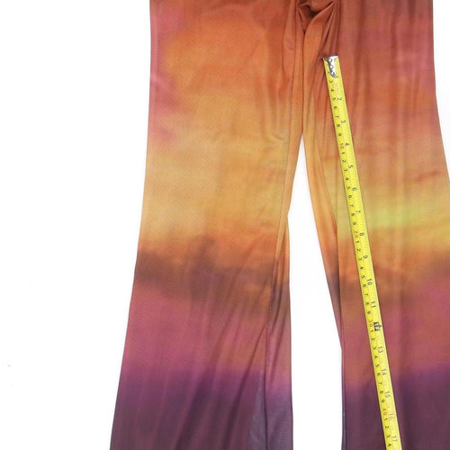 Motel Womens Multicoloured XS Flared Mesh Trousers