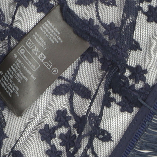 George Women’s Blue Lace Fringe Cardigan Size 12 Boho Kimono Style