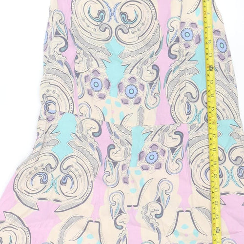 Be Beau Women's Multicoloured Paisley Zip-Back Sleeveless Playsuit Size 14