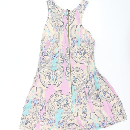 Be Beau Women's Multicoloured Paisley Zip-Back Sleeveless Playsuit Size 14