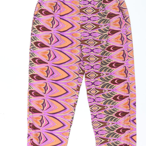 Boohoo Womens Multicoloured Geometric Harem Trousers Size 8