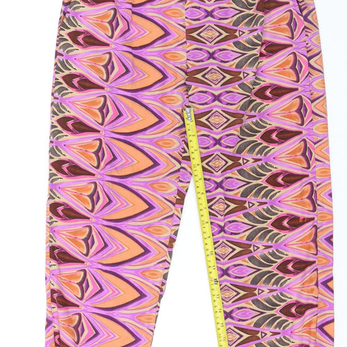 Boohoo Womens Multicoloured Geometric Harem Trousers Size 8