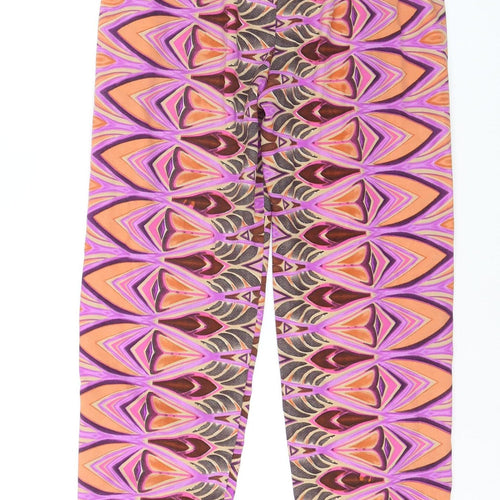 Boohoo Womens Multicoloured Geometric Harem Trousers Size 8