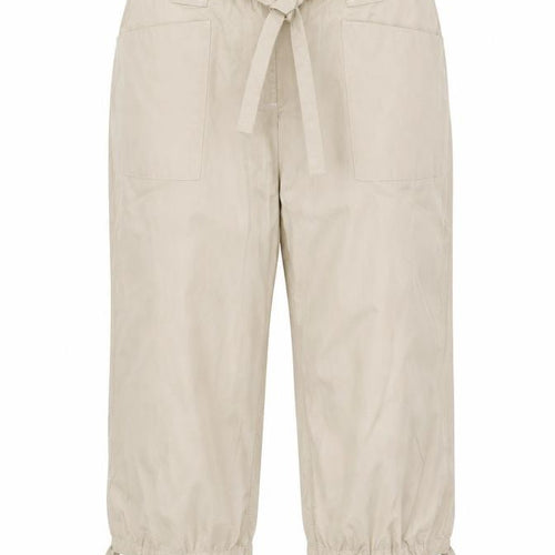 Esprit Women Beige Capri Trousers Size 14 Belted Lightweight Casual