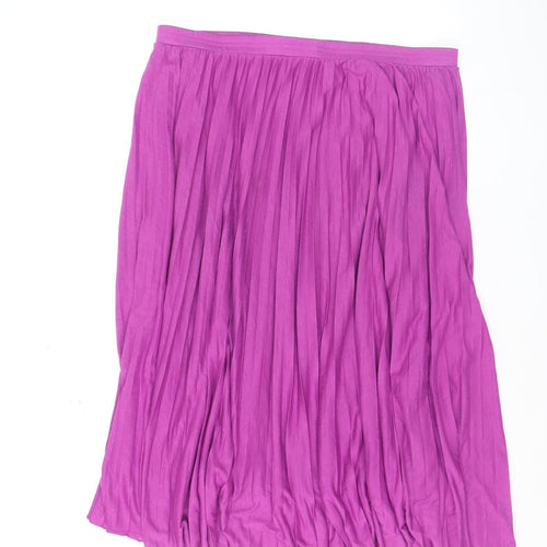 MaxMara Weekend Women's Purple Pleated Midi Skirt XL