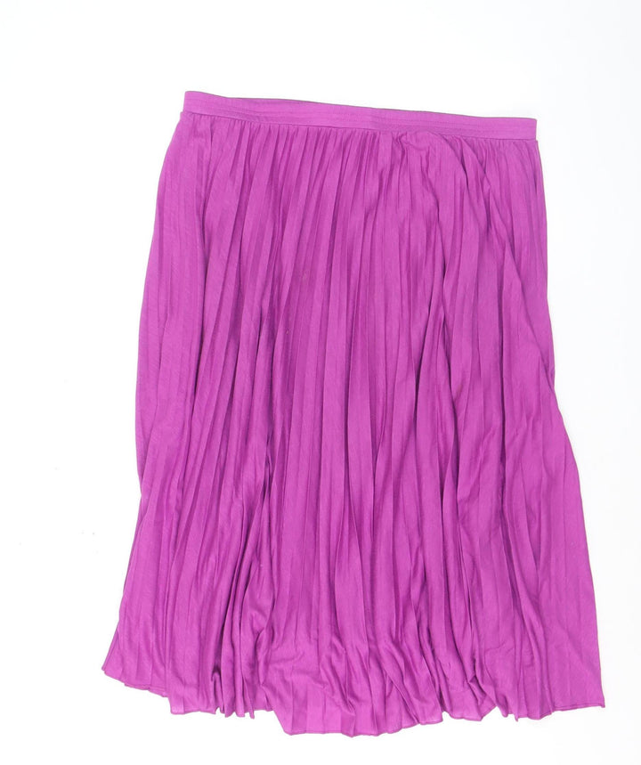MaxMara Weekend Women's Purple Pleated Midi Skirt XL