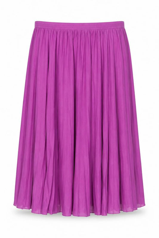 Front view of MaxMara Weekend Women's Purple Pleated Midi Skirt XL