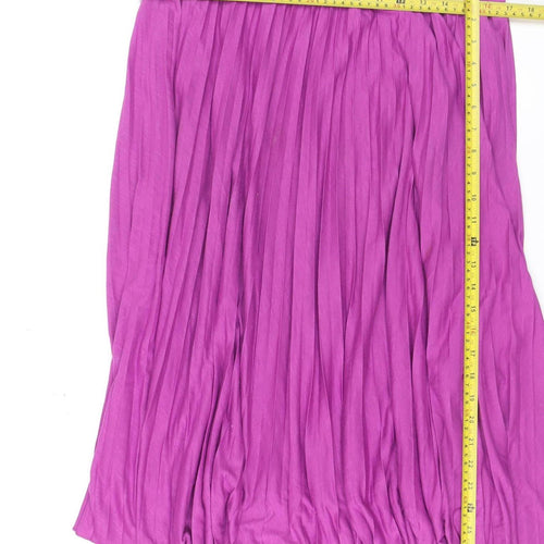 MaxMara Weekend Women's Purple Pleated Midi Skirt XL