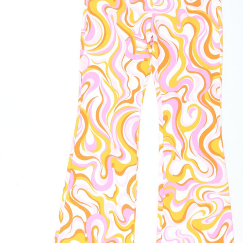 Divided Womens Multicoloured Flared Retro Stretch Trousers Size S