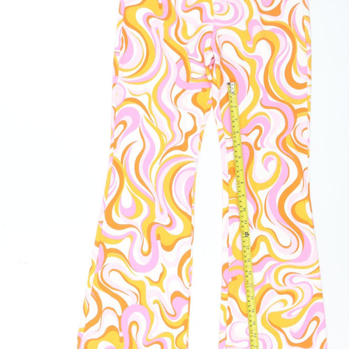 Divided Womens Multicoloured Flared Retro Stretch Trousers Size S