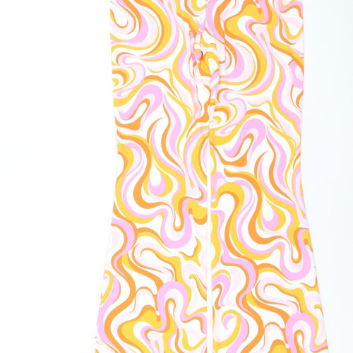 Divided Womens Multicoloured Flared Retro Stretch Trousers Size S
