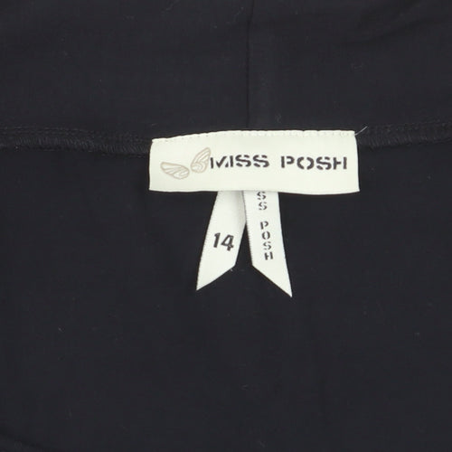 Miss Posh Women’s Black Sequin Short Sleeve V-Neck Party Top Size 14