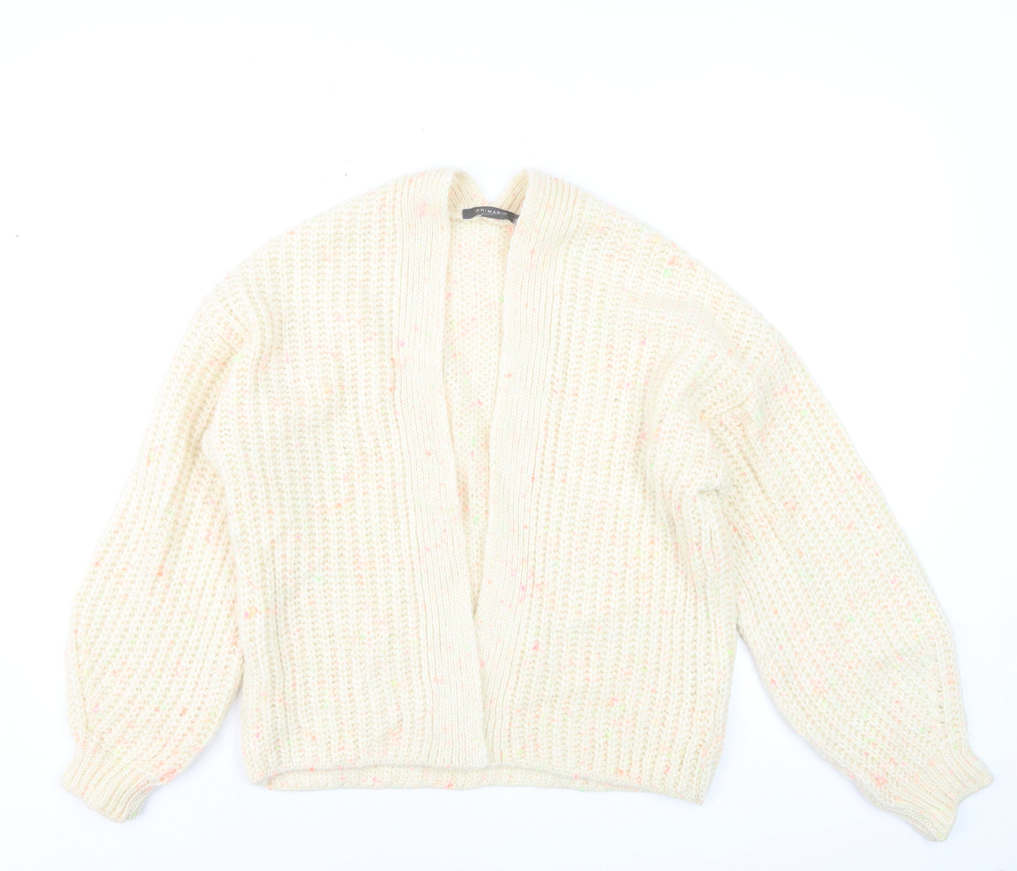 Primark Women's Ivory Chunky Knit Cardigan Size S 10/12