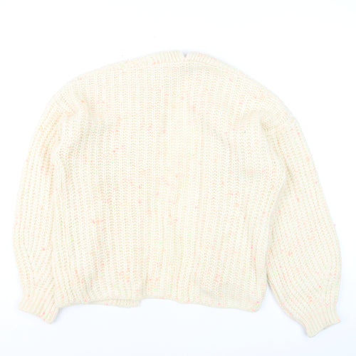 Primark Women's Ivory Chunky Knit Cardigan Size S 10/12