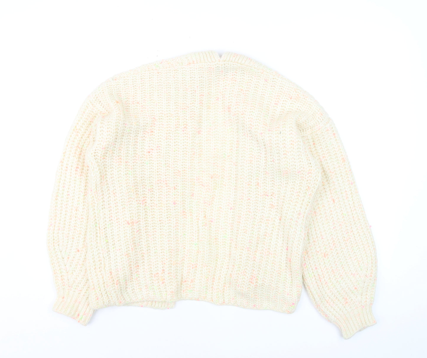 Primark Women's Ivory Chunky Knit Cardigan Size S 10/12