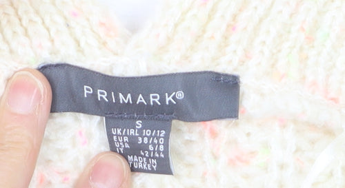 Primark Women's Ivory Chunky Knit Cardigan Size S 10/12