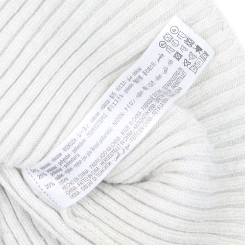 Zara Women Ivory Ribbed Sleeveless High Neck Knit Vest Size 12