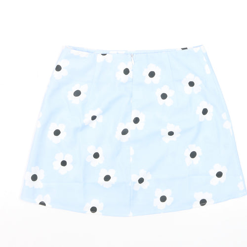 Princess Polly Women's Blue Floral A-Line Mini Skirt Size 6