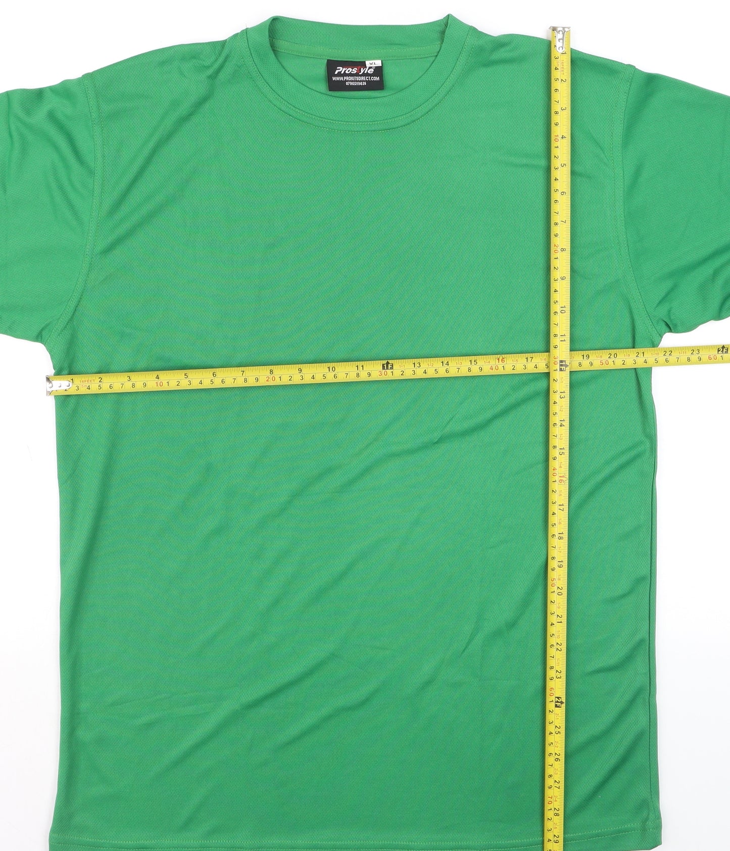Prostyle Men's Green Crew Neck Short Sleeve T-Shirt XL Polyester