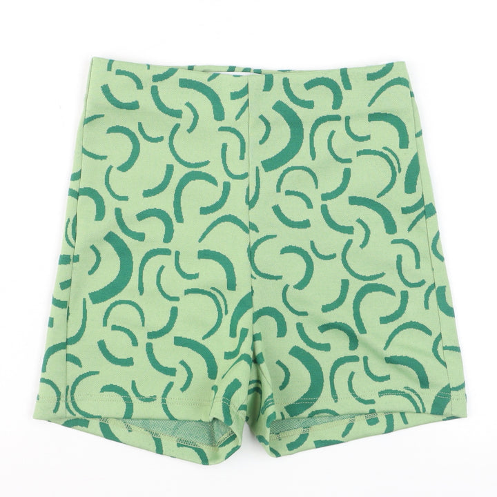 Bershka Women Green Geometric Knit Biker Shorts XS