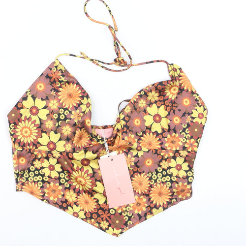 Without You Womens Multicoloured Floral Halter Camisole Tank Top M