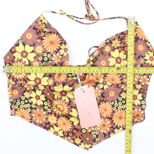Without You Womens Multicoloured Floral Halter Camisole Tank Top M