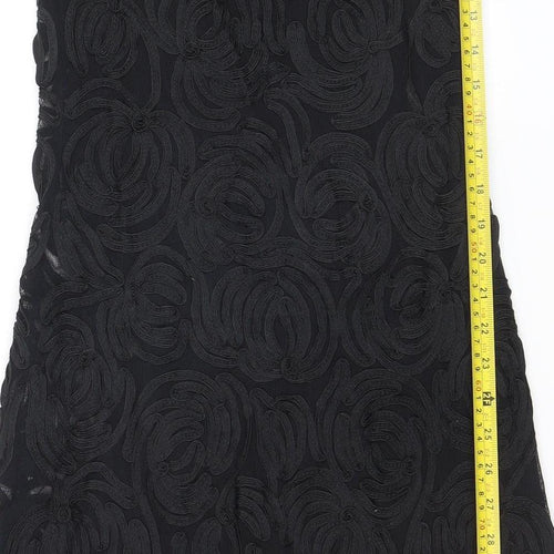 Phase Eight Women Black Size 10 Sheath Lace Embroidered Dress