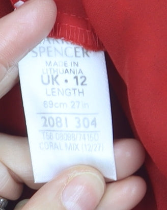 Marks and Spencer Women’s Orange Patchwork Viscose Slip Dress Size 12