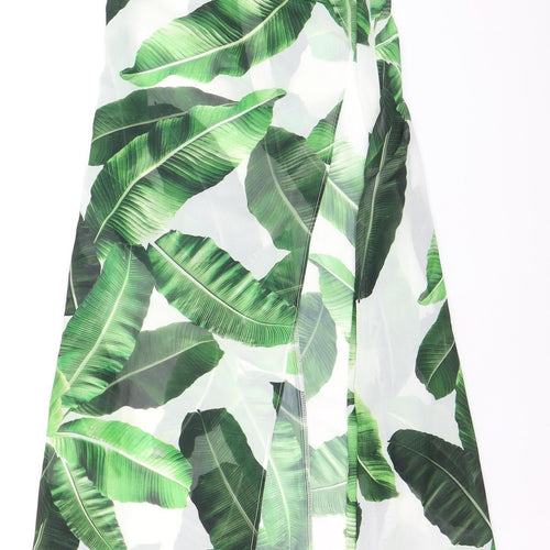 Jaded London Women’s Green Tropical Maxi Halter Dress Size L