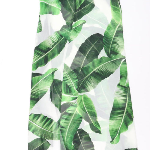 Jaded London Women’s Green Tropical Maxi Halter Dress Size L