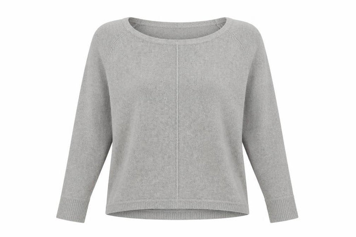 French Connection Women's Grey L Scoop Neck Wool Blend Jumper