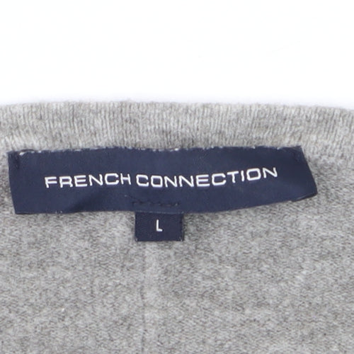 French Connection Women's Grey L Scoop Neck Wool Blend Jumper
