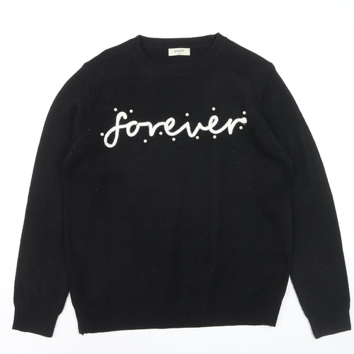 Papaya Women’s Black 'Forever' Beaded Knit Jumper Size M