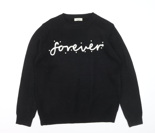 Papaya Women’s Black 'Forever' Beaded Knit Jumper Size M