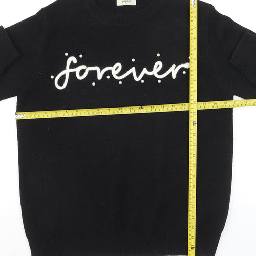 Papaya Women’s Black 'Forever' Beaded Knit Jumper Size M
