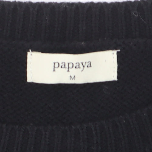 Papaya Women’s Black 'Forever' Beaded Knit Jumper Size M