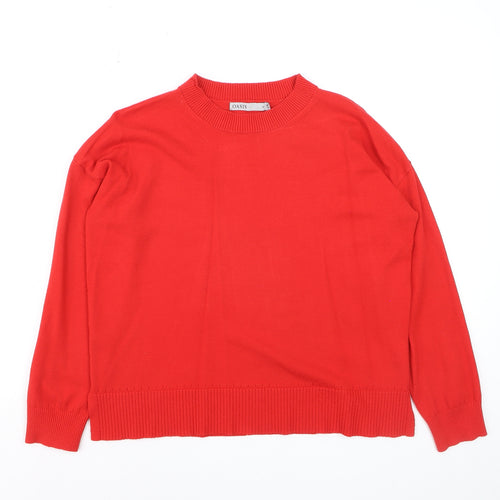 Oasis Women Red Crew Neck Long Sleeve Pullover Jumper M