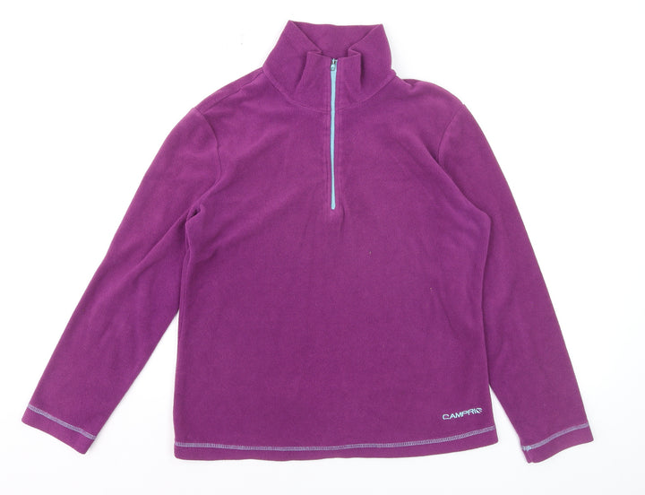 Campri Womens Purple Fleece 1/2 Zip Pullover Sweatshirt Size 10