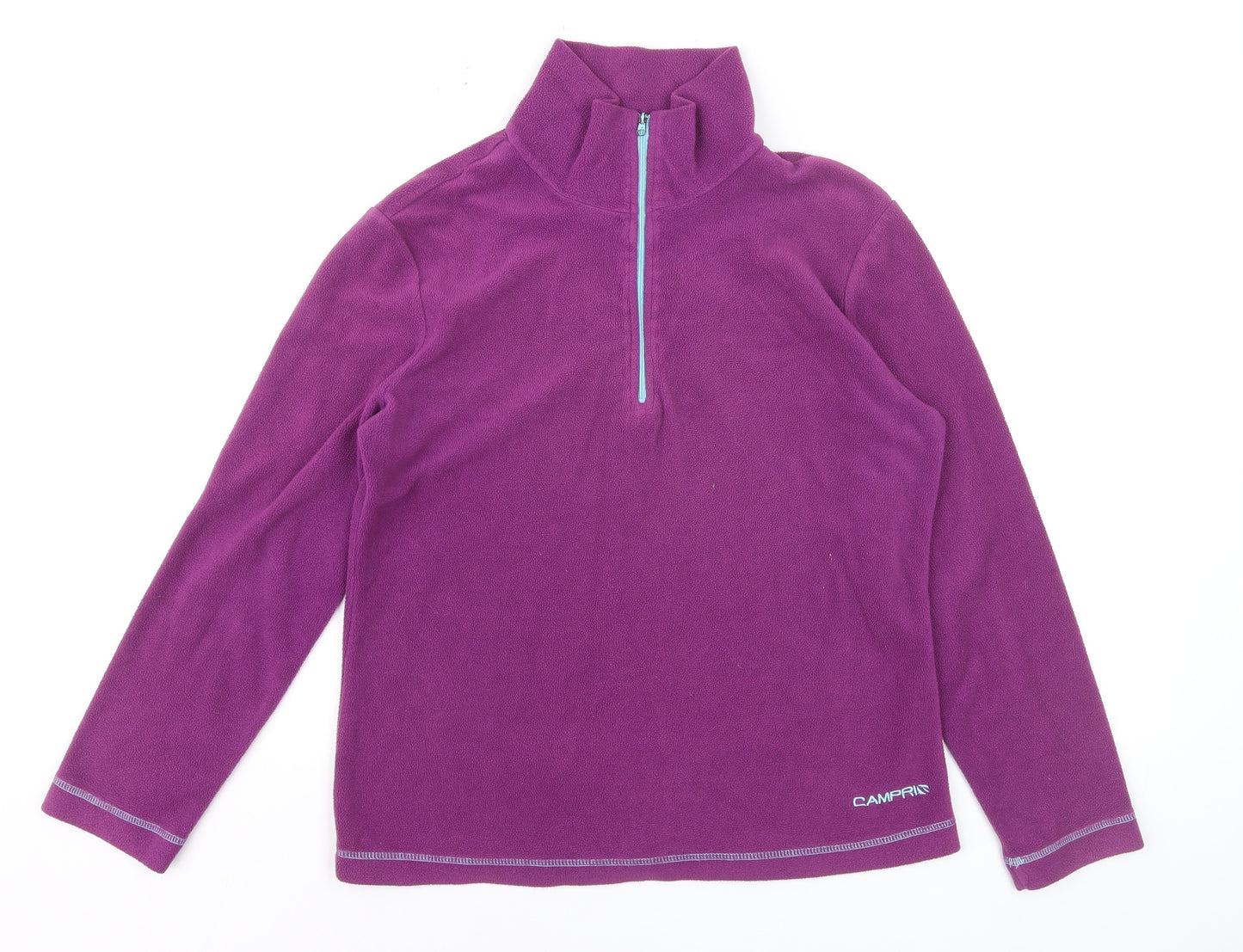 Campri Womens Purple Fleece 1/2 Zip Pullover Sweatshirt Size 10