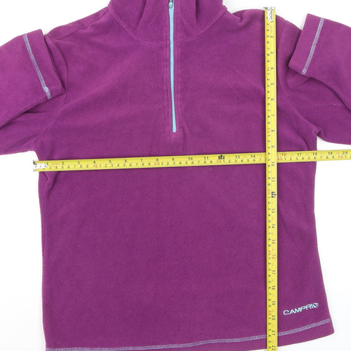 Campri Womens Purple Fleece 1/2 Zip Pullover Sweatshirt Size 10