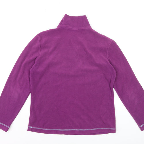 Campri Womens Purple Fleece 1/2 Zip Pullover Sweatshirt Size 10