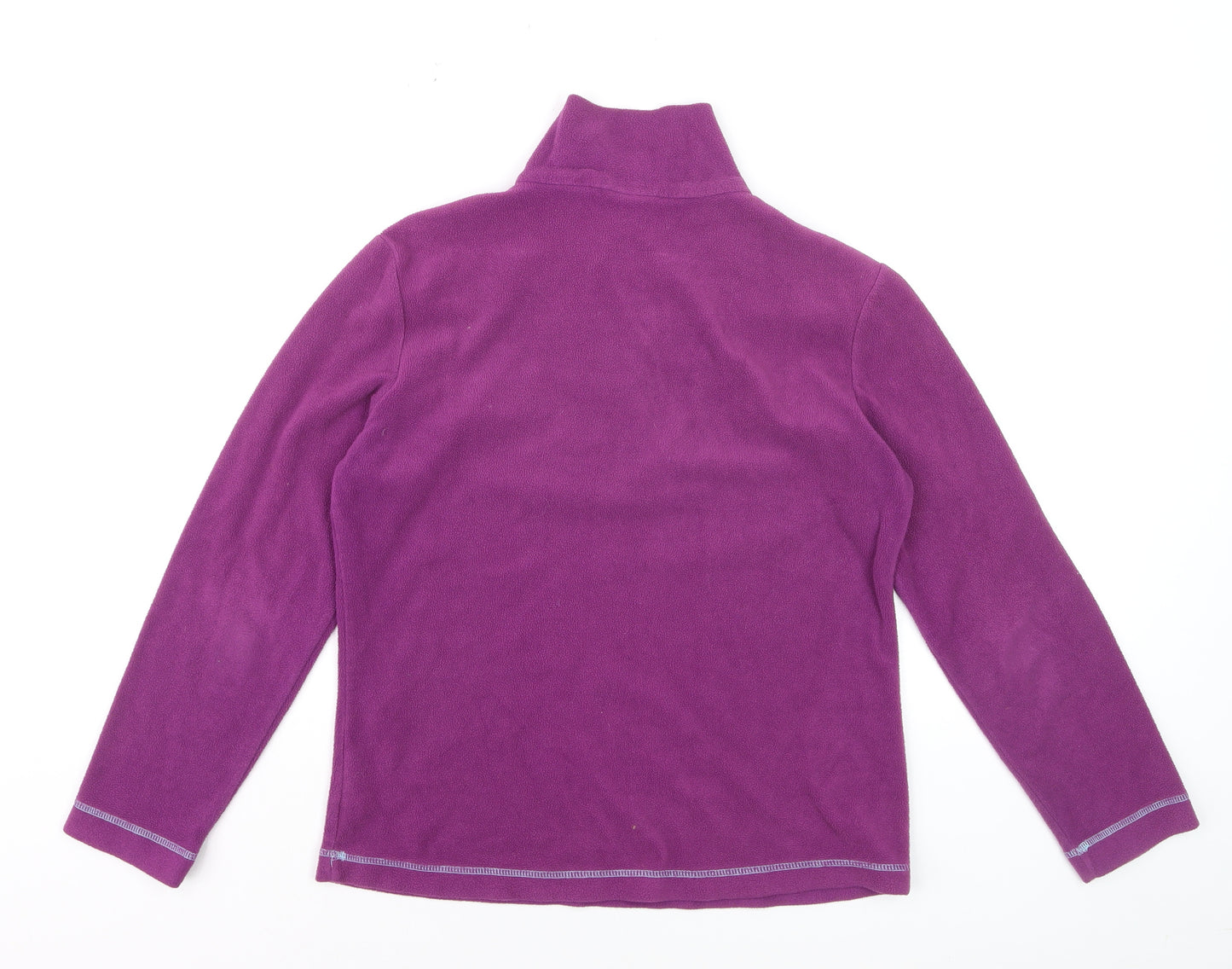 Campri Womens Purple Fleece 1/2 Zip Pullover Sweatshirt Size 10