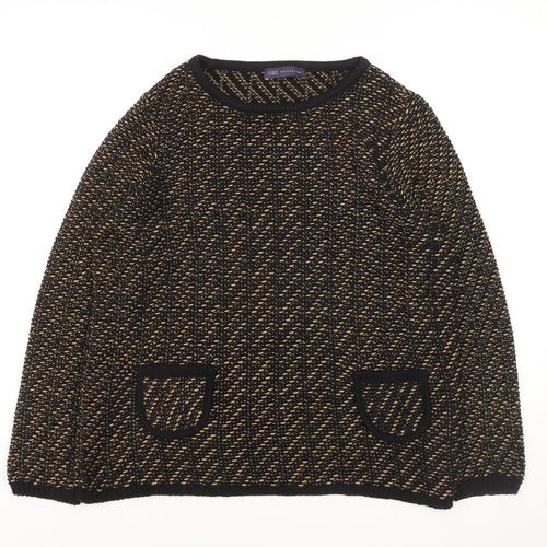 Marks and Spencer Women's Black Knit Jumper Size 16 Crew Neck