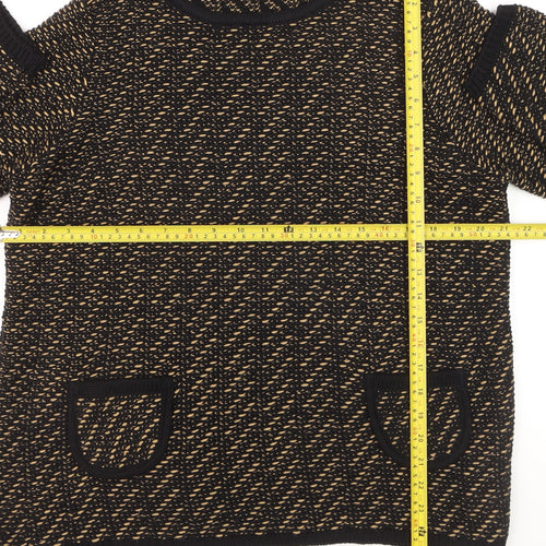 Marks and Spencer Women's Black Knit Jumper Size 16 Crew Neck